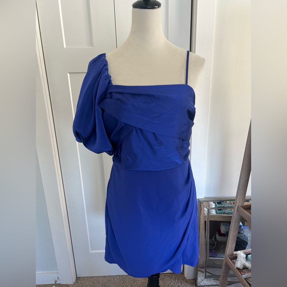 Express Blue One Shoulder Dress